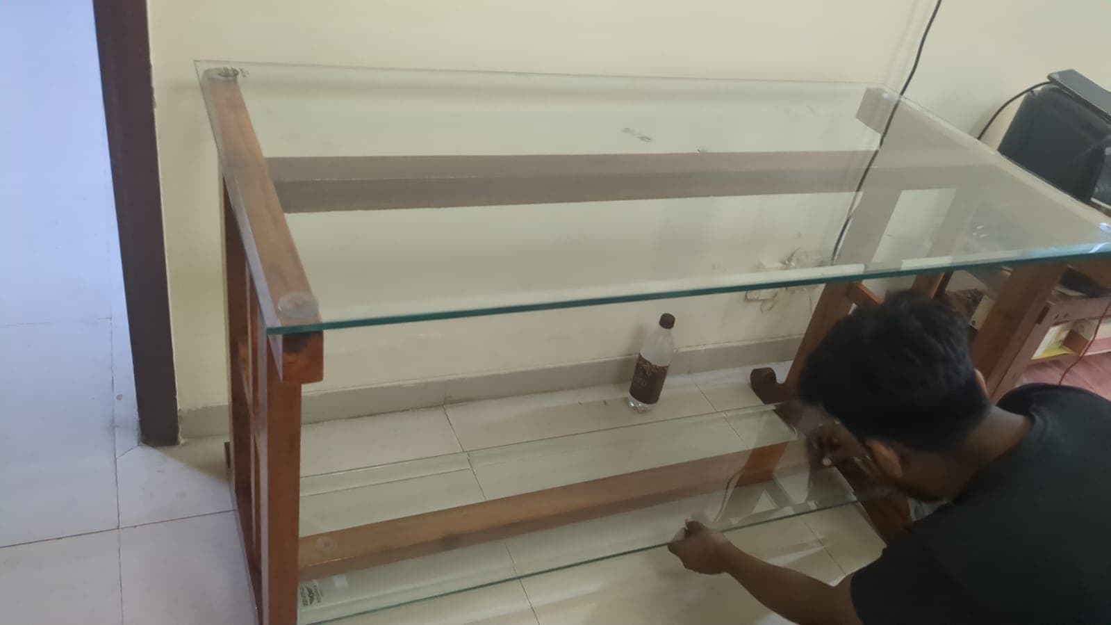 Custom glass fitted on site